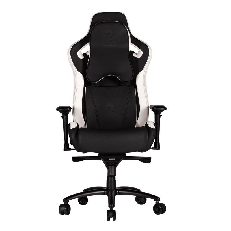 כיסא גיימינג DRAGON GT DLX שחור לבן פרונט