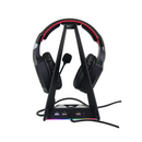 סטנד מפואר ויוקרתי לאוזניות כולל תאורת RBG ומפצל USB עם אוזניות להמחשה