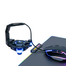 מפצל USB עם מנהל כבל לעכבר כחול מחובר