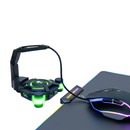 מפצל USB עם מנהל כבל לעכבר ירוק מחובר