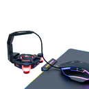 מפצל USB עם מנהל כבל לעכבר אדום מחובר