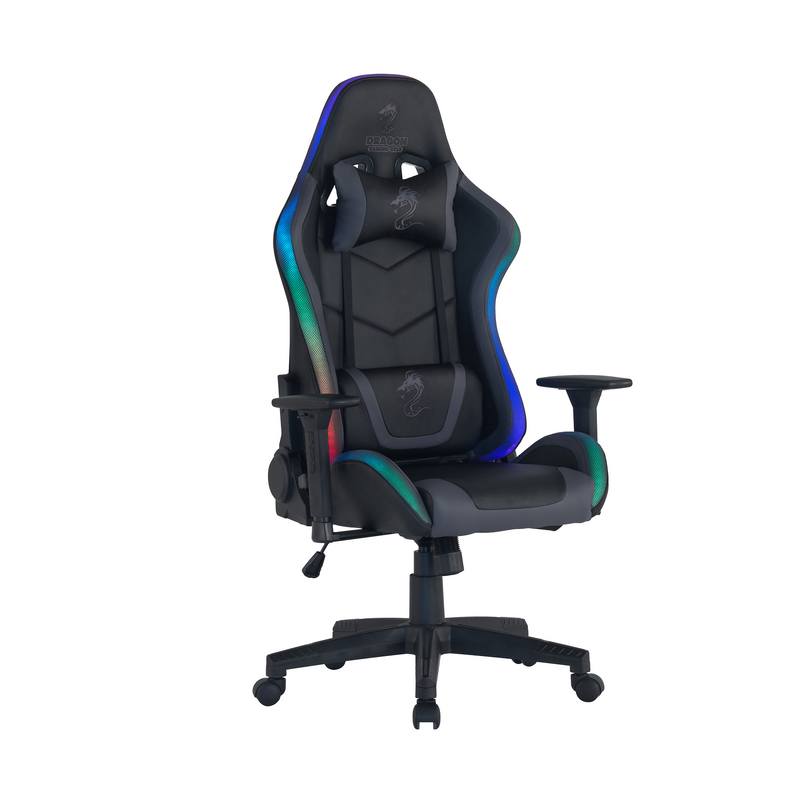 DRAGON SPACE כיסא גיימינג עם עם תאורת RGB שחור צד